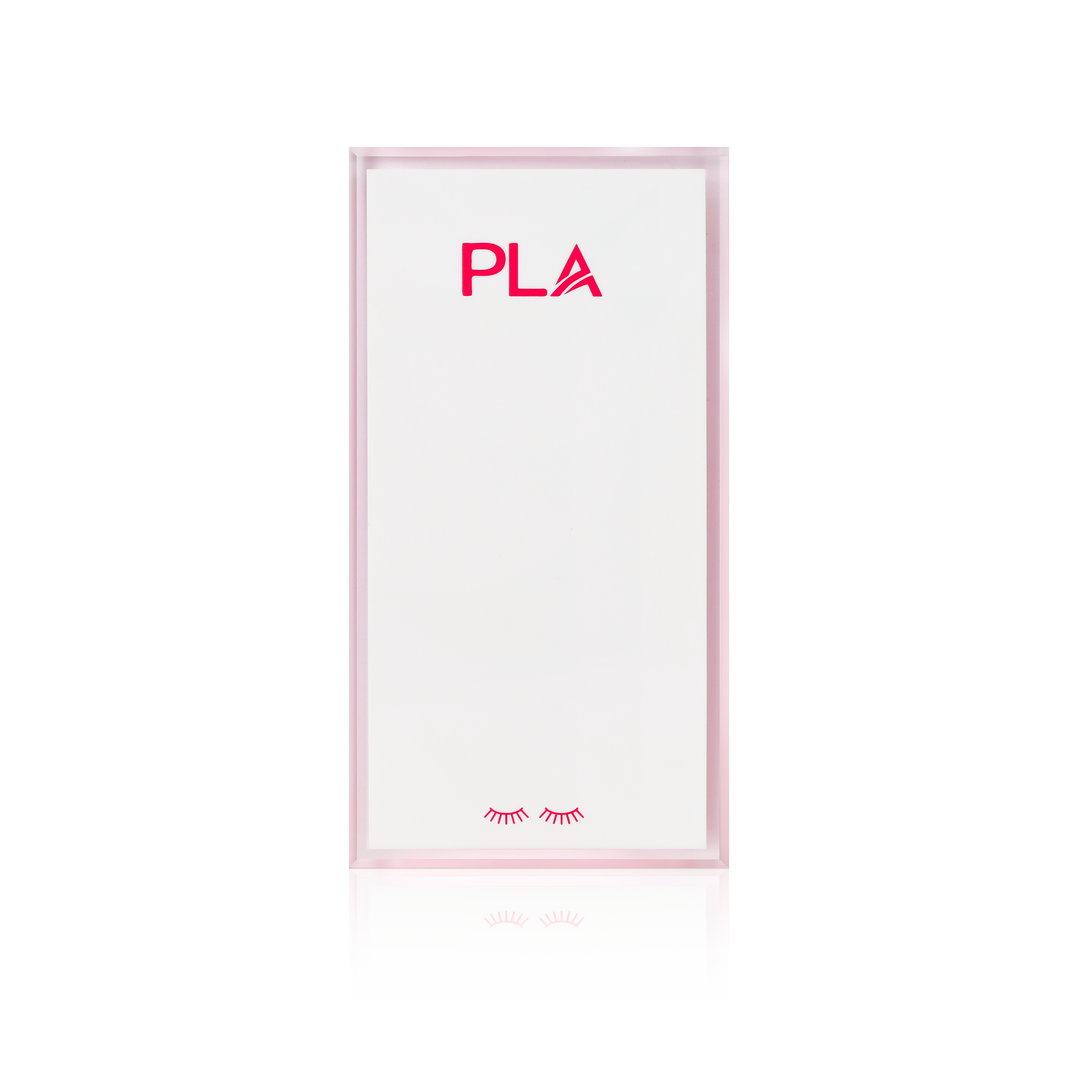 PLA Lash Tile pink clear border (view of the front of the tile)