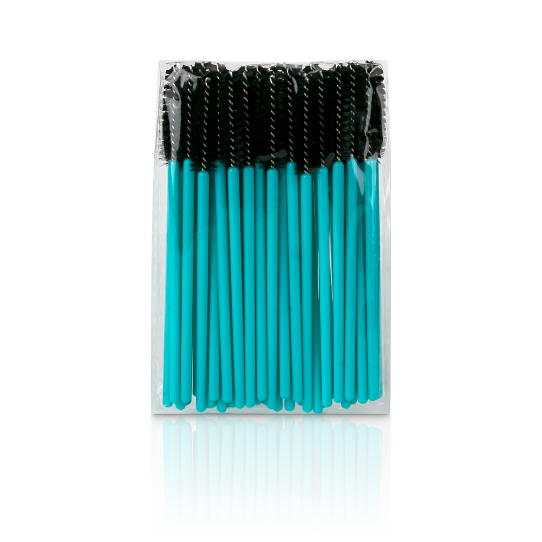 Eyelash Brush Wands from Paris Lash Academy: Blue Spoolie (front view of pack)