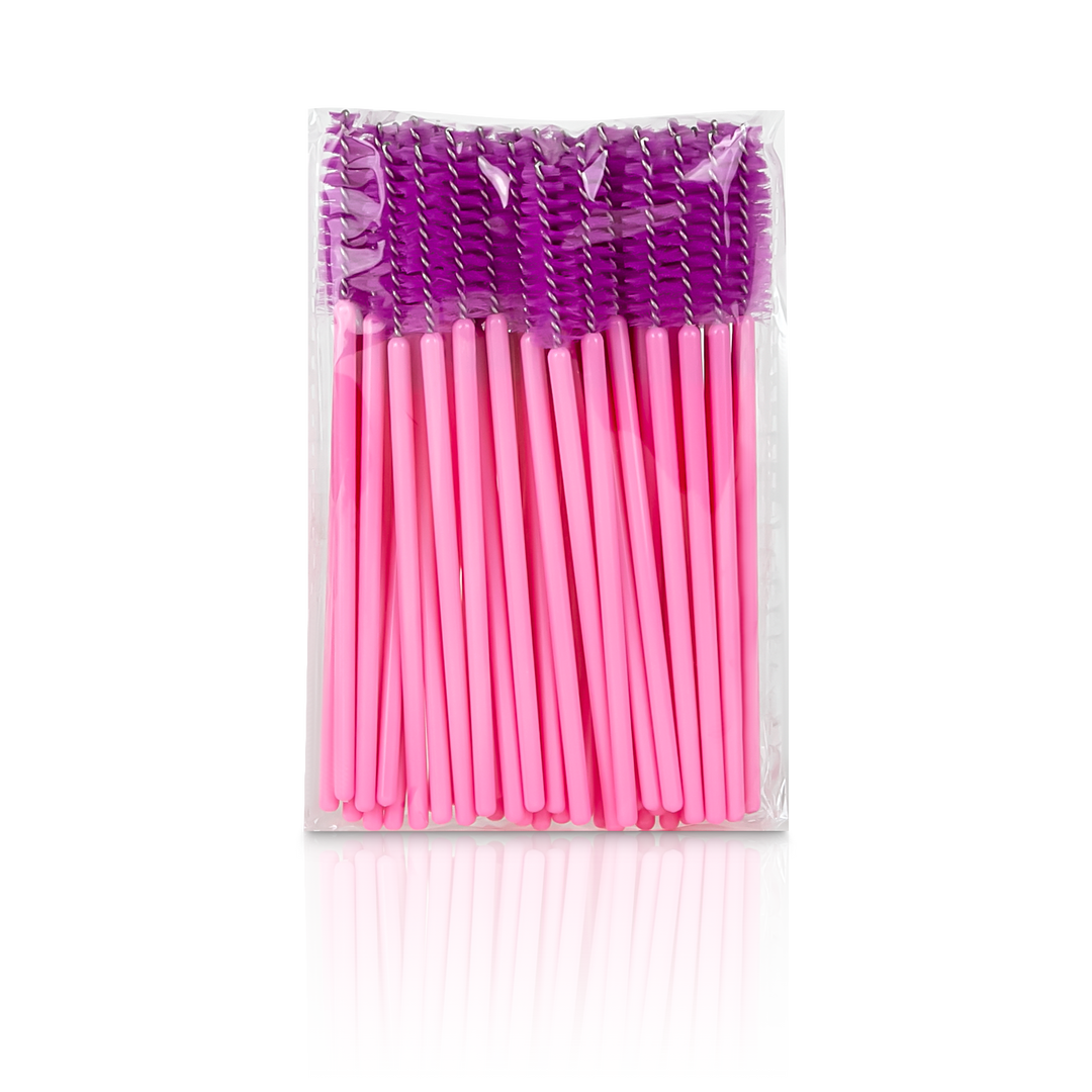 Eyelash Brush Wands from Paris Lash Academy: Pink Spoolie (front view of pack)