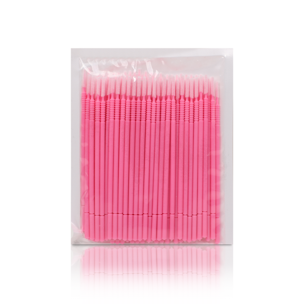 Long Tip Micro Brushes from Paris Lash Academy: Pink (front view of pack)