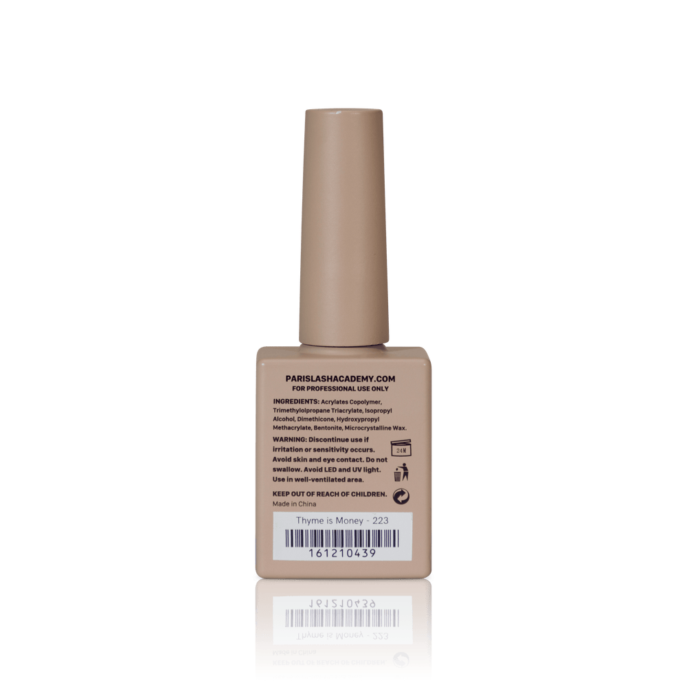 Nude nail colors from PLA: Thyme Is Money #223 (gel, back view)