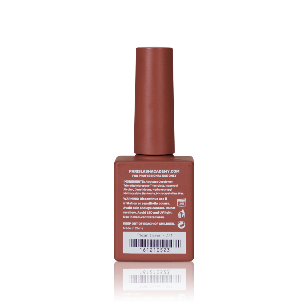 Fall nail polish colors from PLA: Pecan't Even #271 (gel, back view)