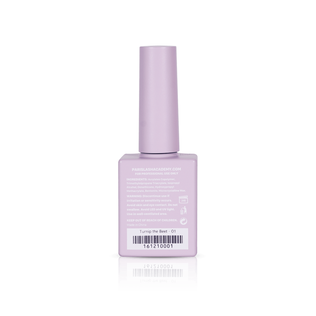 Pastel nail polish from PLA: Turnip The Beet #01 (gel, back view)