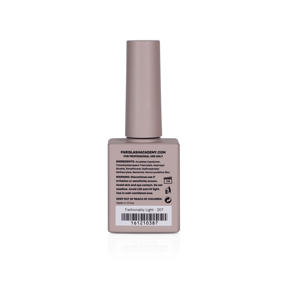 Sheer nail polish from PLA: Fashionably Light #207 (gel, back view)