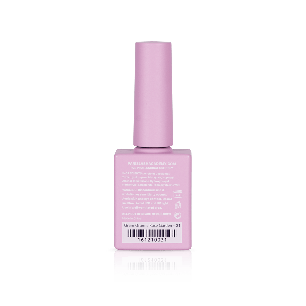 Pastel nail polish from PLA: Gram Gram's Rose Garden #31 (gel, back view)