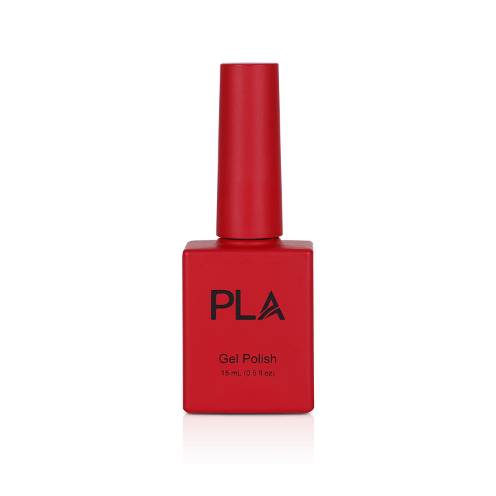 Red gel nails from PLA: The Limit Does Not Exist #42 (gel, front view)