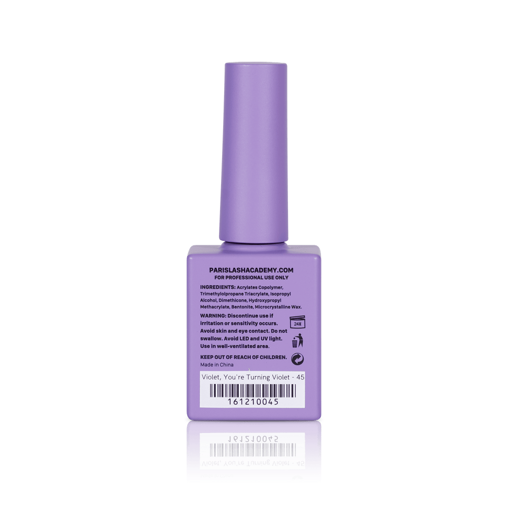 Purple gel nails from PLA: Violet, You're Turning Violet #45 (gel, back view)