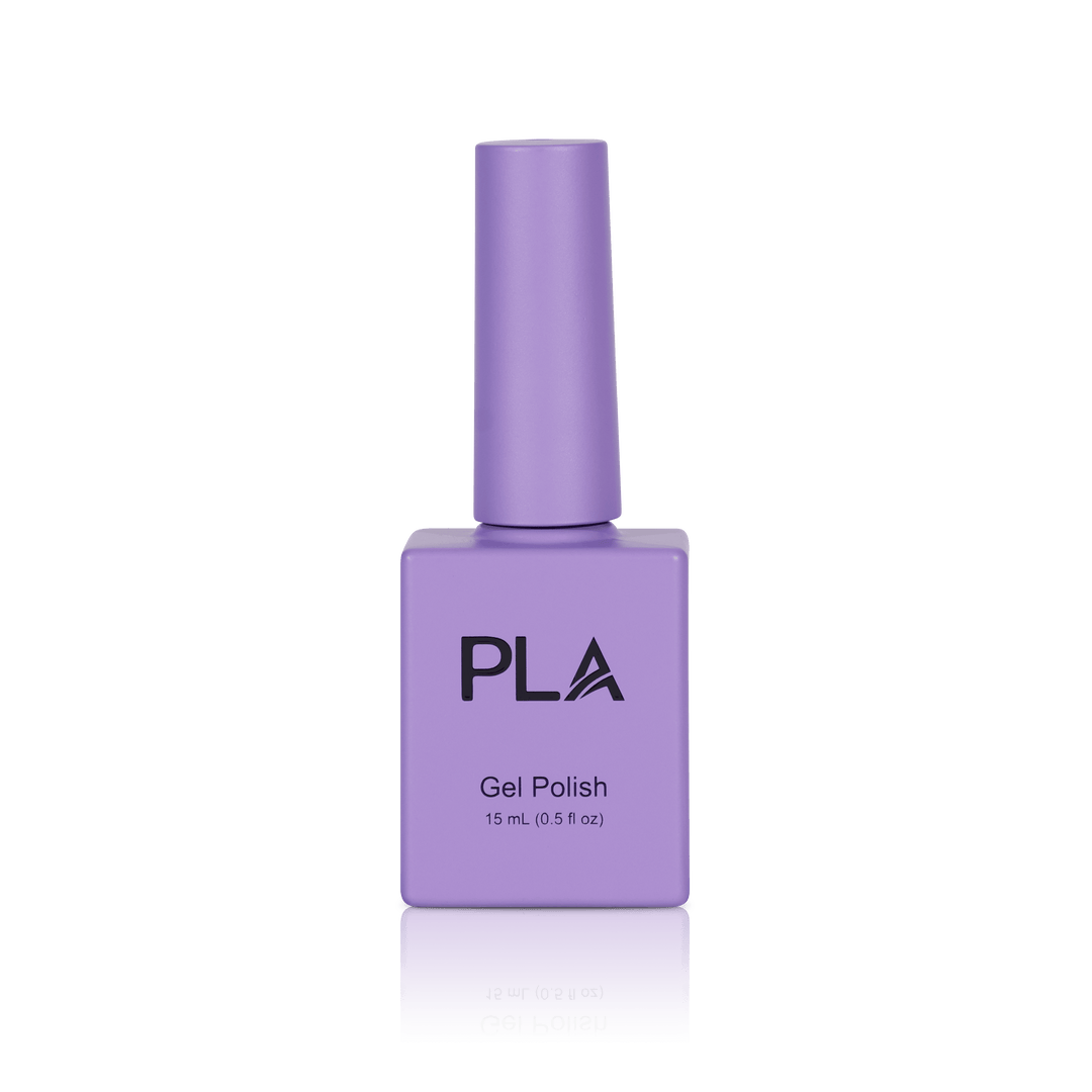 Purple gel nails from PLA: Violet, You're Turning Violet #45 (gel, front view)