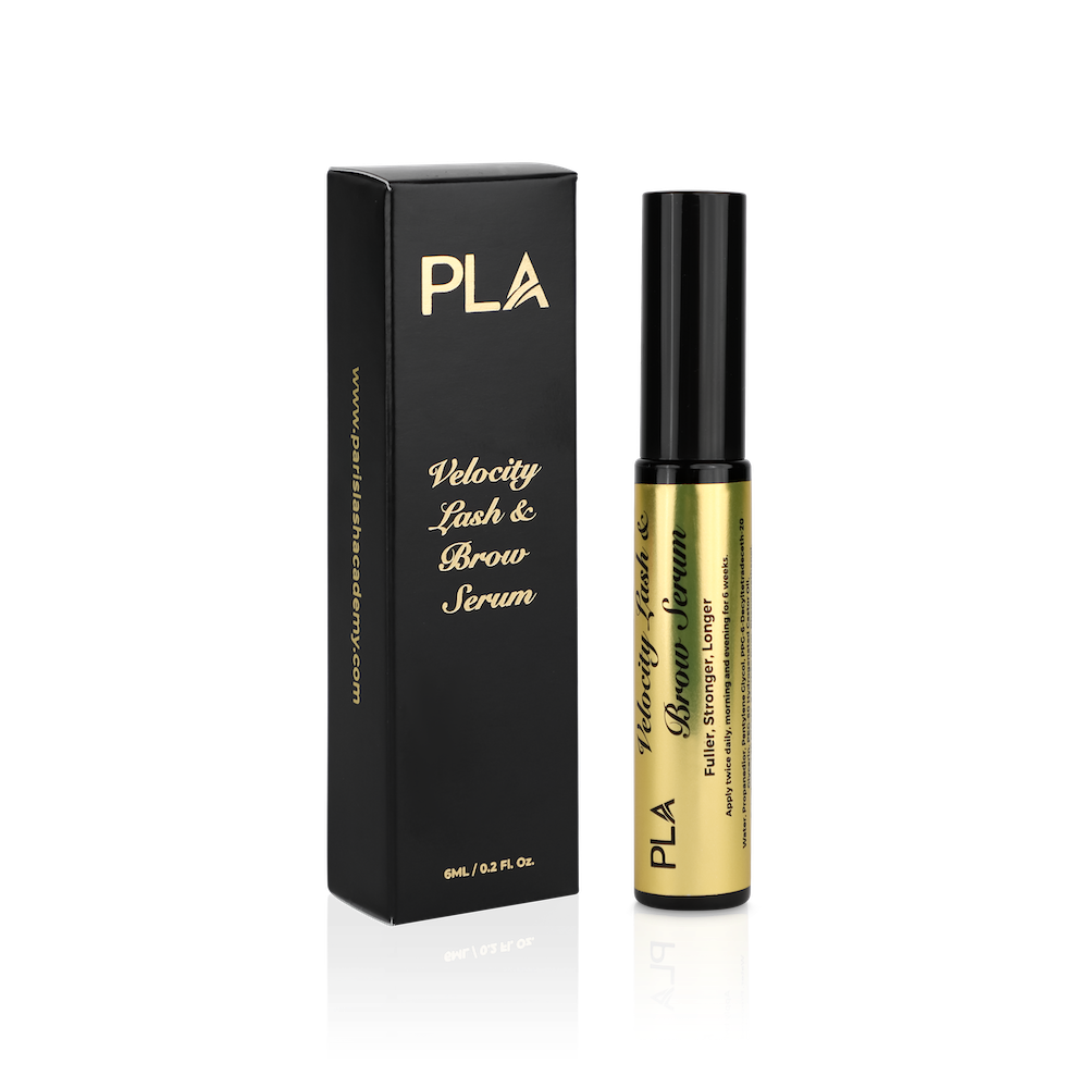 Velocity Lash & Brow Serum from Paris Lash Academy: 6 mL (front view of bottle and box)