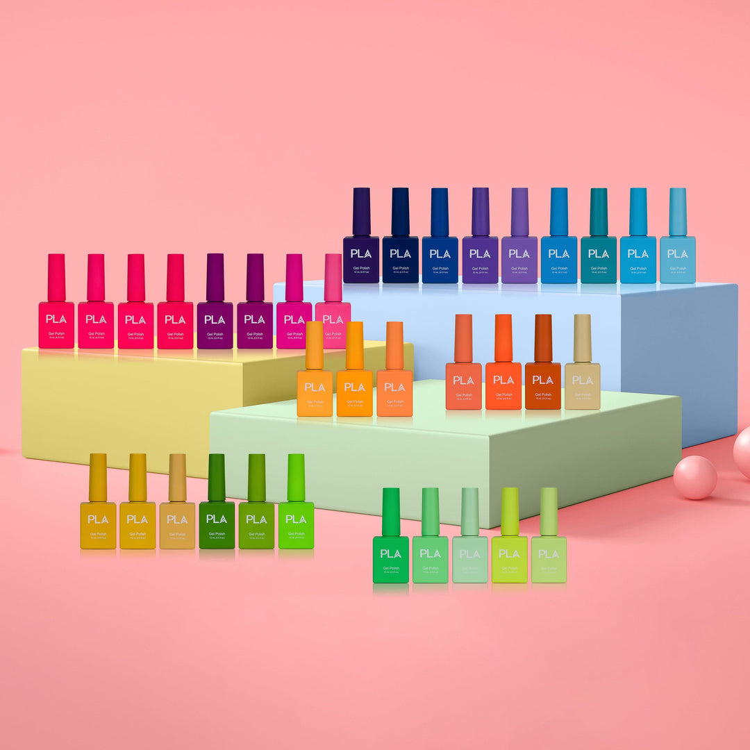 All neon nail polish colors in What Happens In Vegas Collection from PLA Inc.