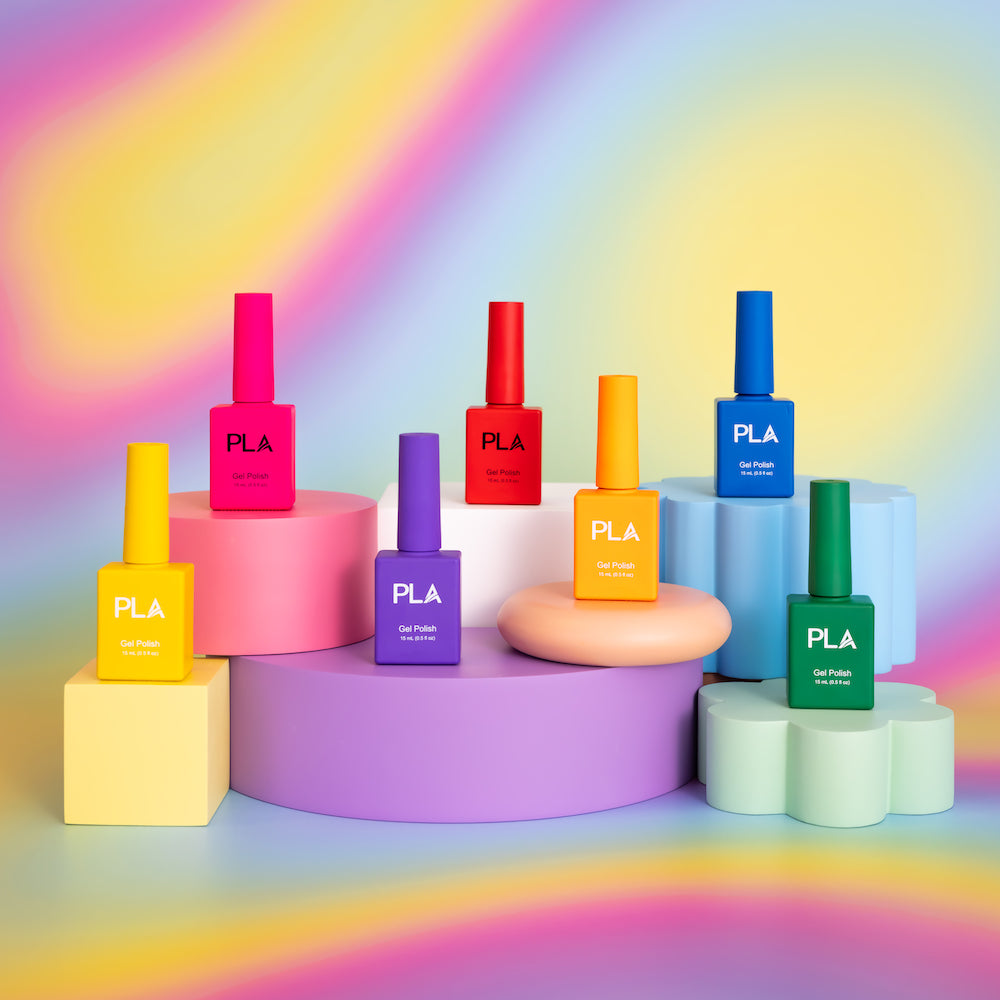 Mini nail polish sets from Paris Lash Academy — Rainbow (gel polishes, front view) 